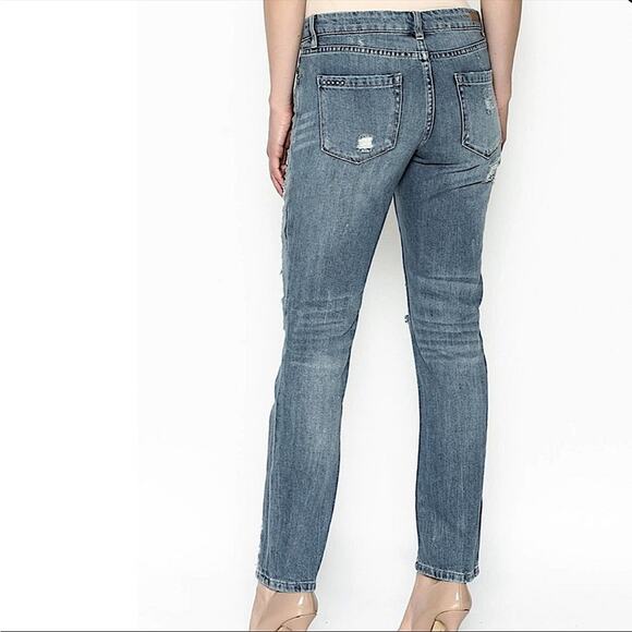 Blank NYC Studded Crop Girlfriend Denim | 28 - Picture 2 of 7
